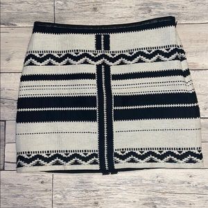 Madewell Black and white mini skirt.